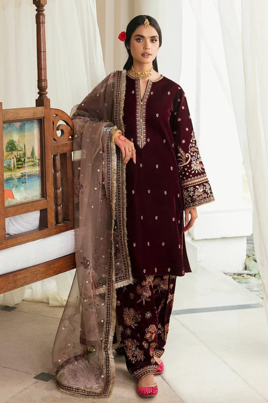 Embroidered velvette suit -3188