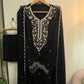 Premium Chiffon handwork semi-stitched suit-Black