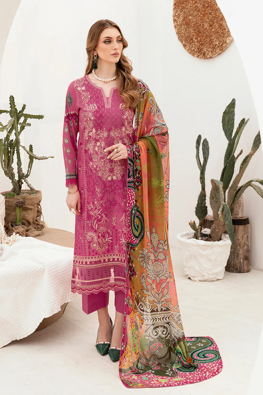 Lawn embroidered suit-G-208