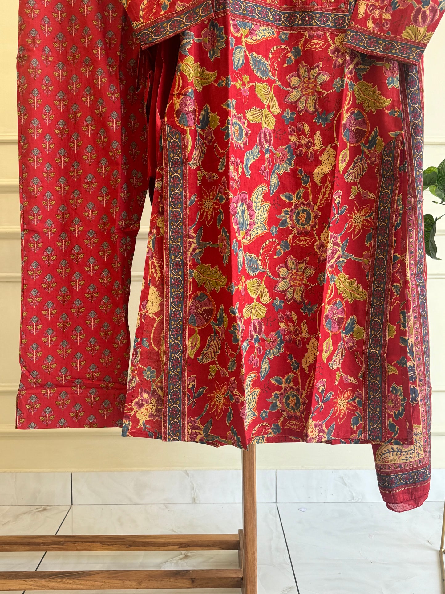 Pure cotton floral printed three peice ready to wear suit