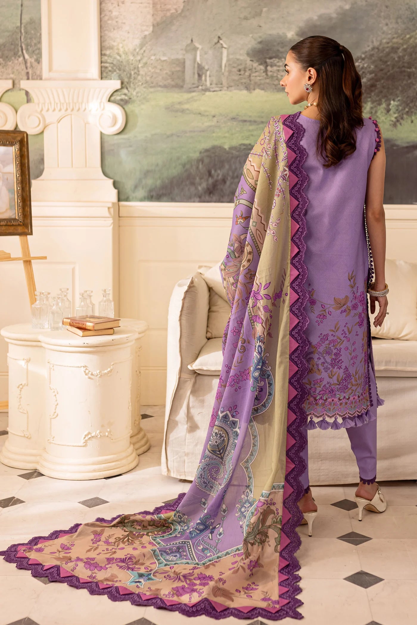 Embroidered lawn with lawn dupatta-9