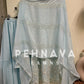 Pastel blue Georgette embroidered party wear