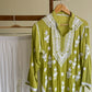 Authentic chikankaari embroidered suit-Lime green