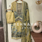 Beautiful printed suit with chiffon dupatta-6001