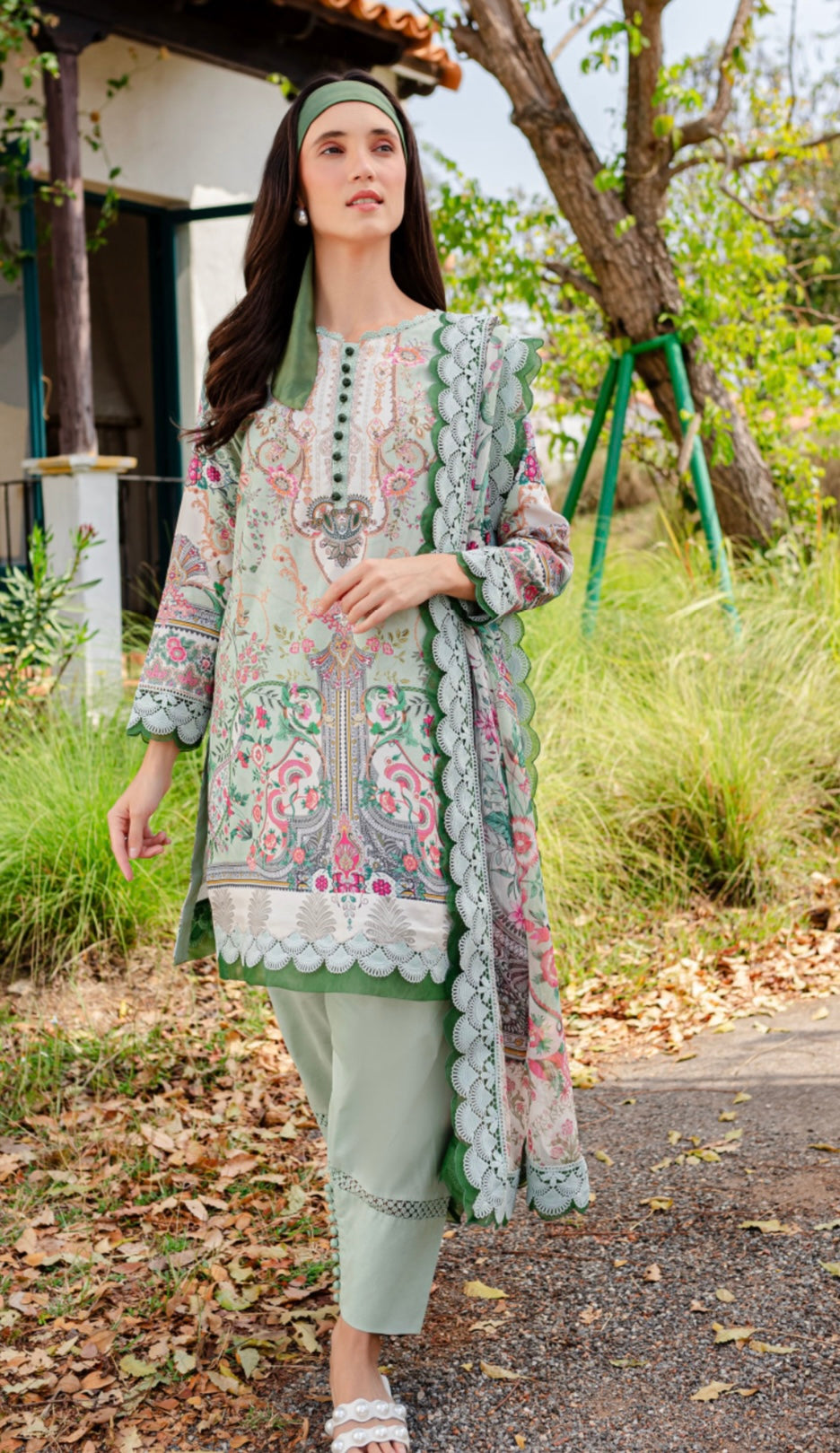 Trendy Jade Lawn Suit-J3