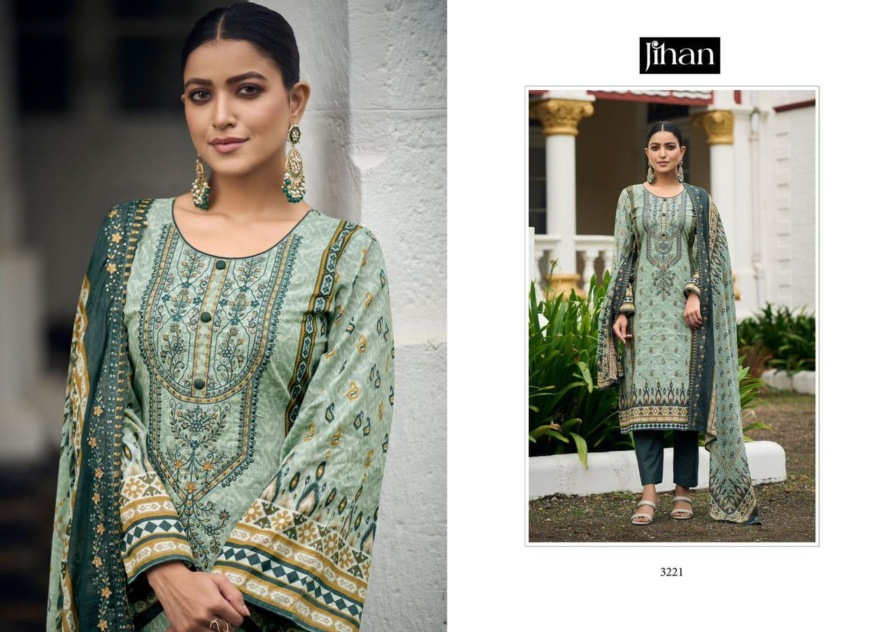 Embroidered suit with embroidered dupatta-3221