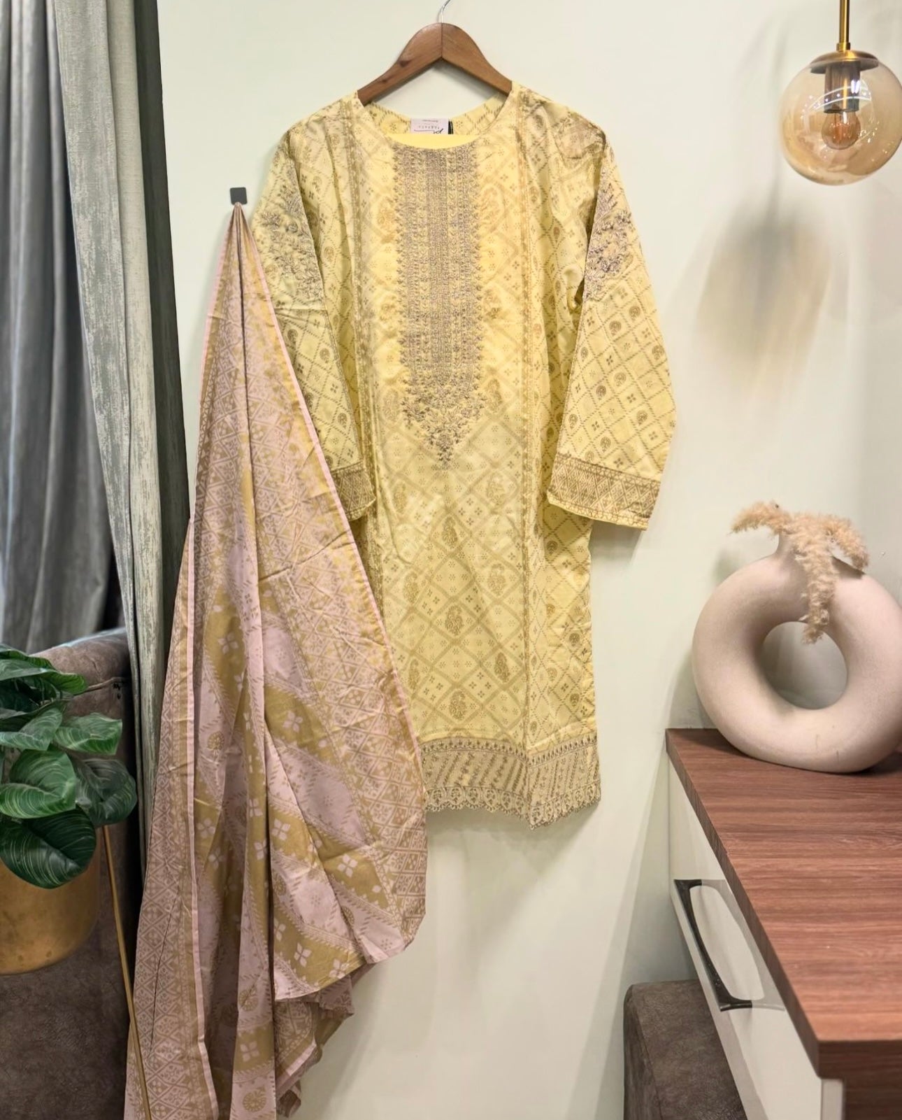 Embroidered pure lawn suit