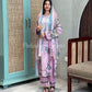 Printed casual suit with chiffon dupatta-1021 pink