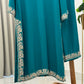 Pure crepe hand embroidered suit with scalloped Dupatta