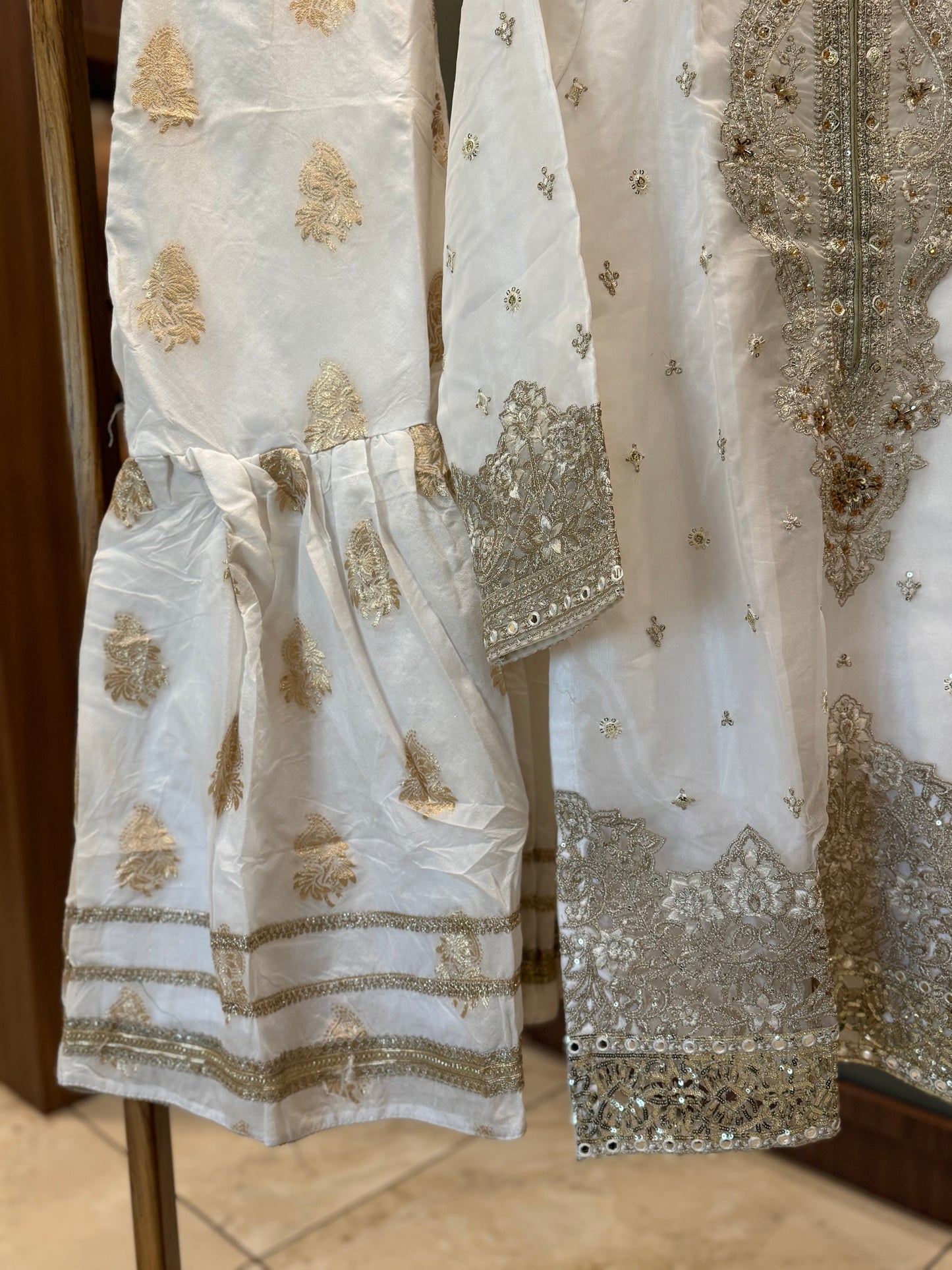 organza embroidered suit with sharara-1179