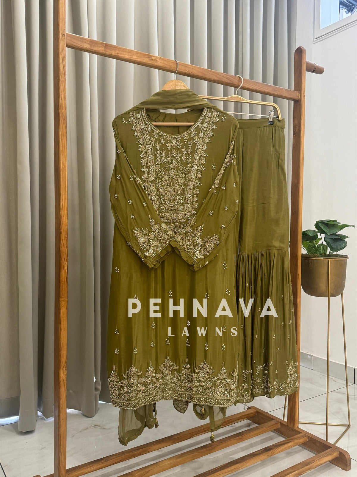 Heavily Handworked Sharara with Pure Chiffon Dupata