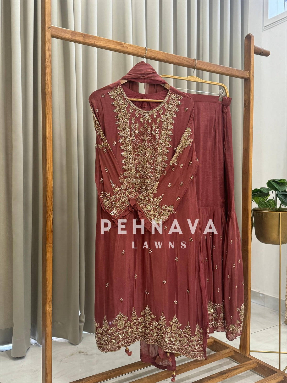 Heavily Handworked Sharara with Pure Chiffon Dupata