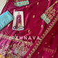 Majenta three peice semi stitched party wear