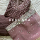 Designer party wear long pakistani suit-mauve