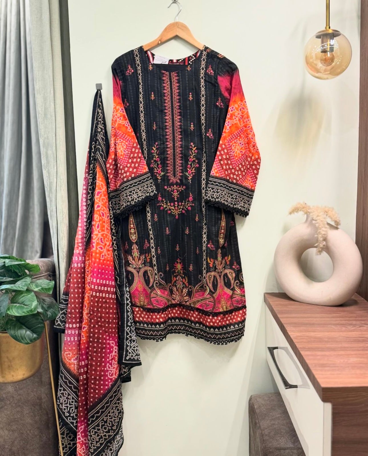 Embroidered pure lawn suit