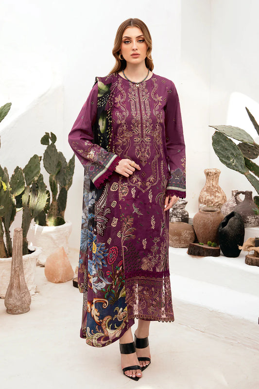 Lawn embroidered suit-G-205