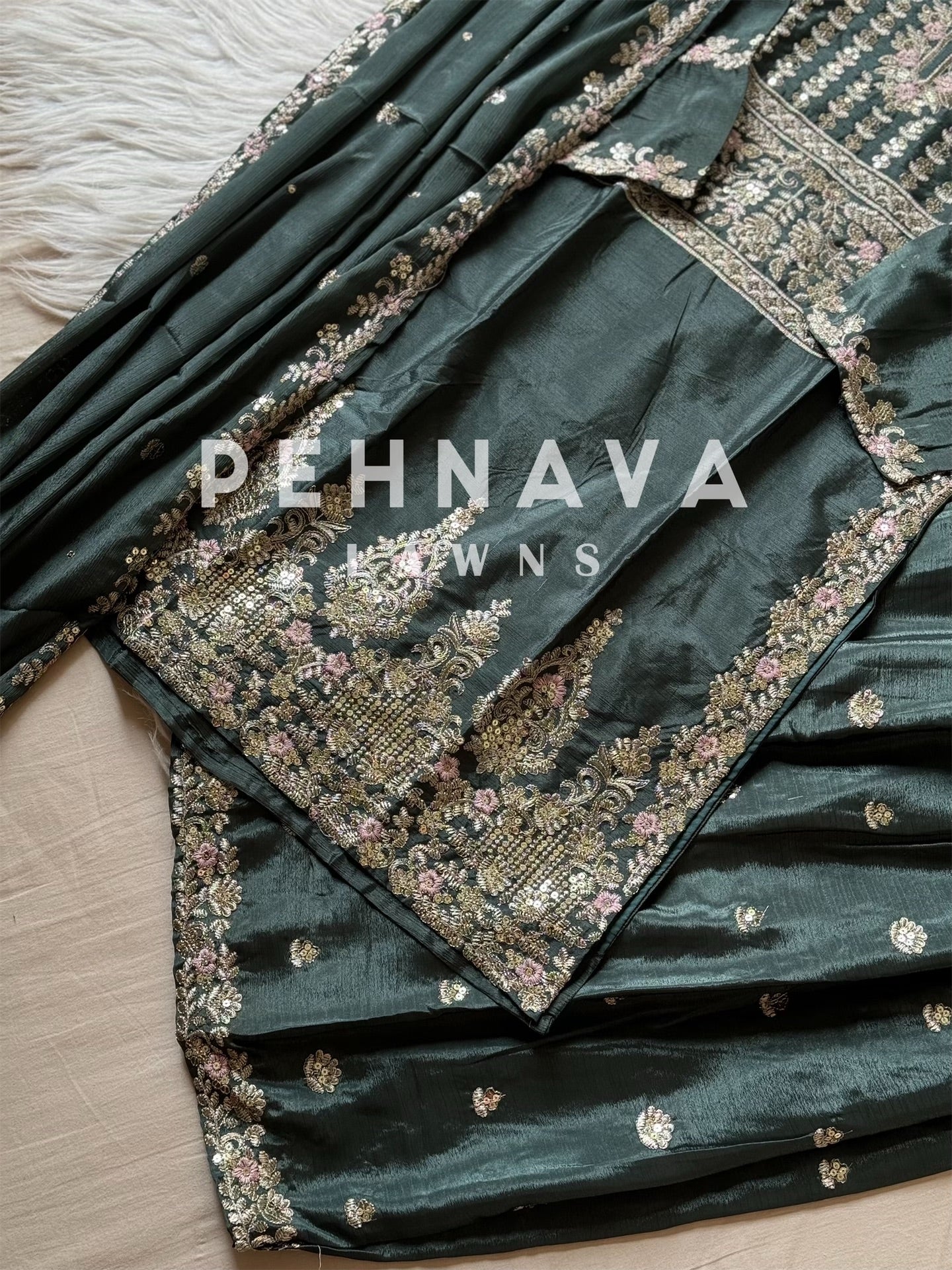 Chinnon embroidered ready to wear  with wide palazzos