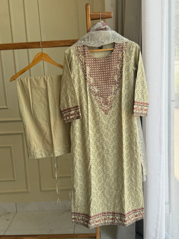 Cotton hakoba embroidered suit-10