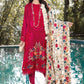 Printed casual suit with chiffon dupatta -530