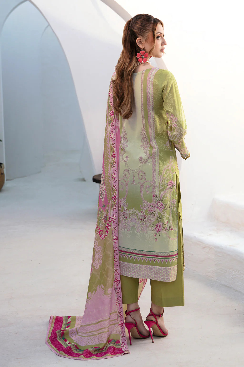 Lawn embroidered suit-G-210