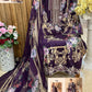 Printed casual suit with chiffon dupatta - Ayzal 111