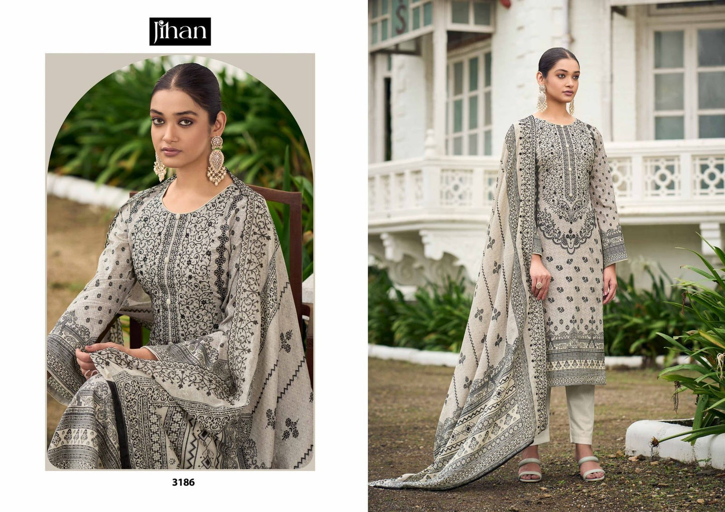 Embroidered suit with cotton  dupatta-3186