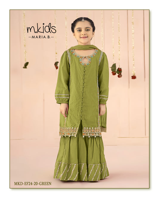 Kids party wear -ready to wear MKD-EF24-20-GREEN