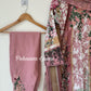 Pink floral cotton suit -QC 419