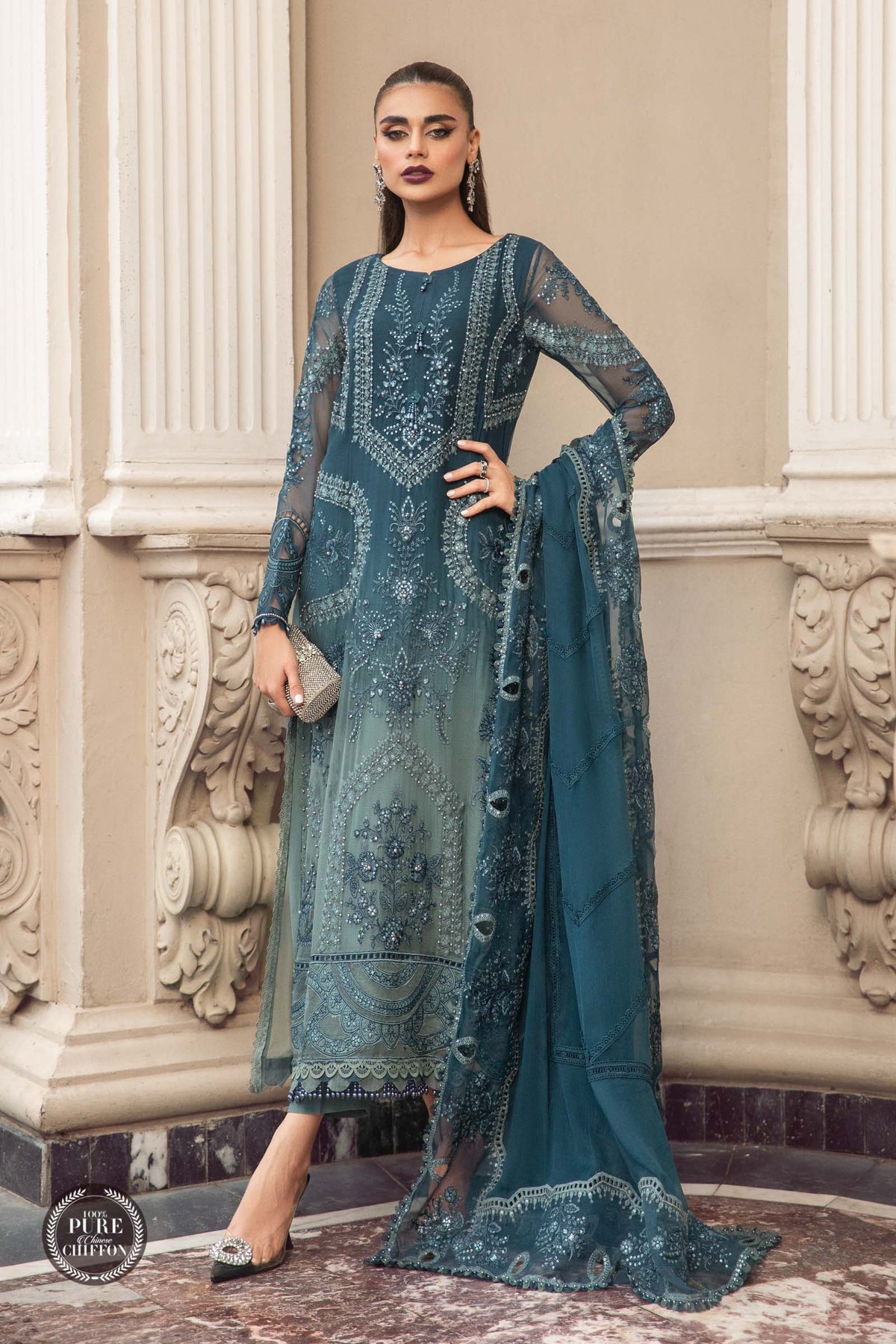 Georgette embroidered party wear -1210