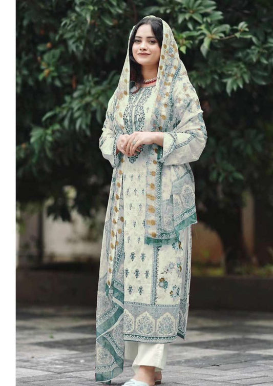 Fully embroidered suit with dupatta option-3408 B