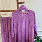 Authentic chikankaari embroidered suit-purple ombre