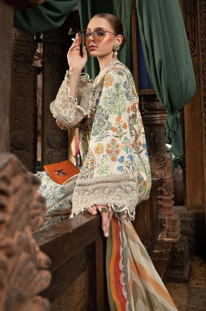 Paki printed embroidered suit -3317