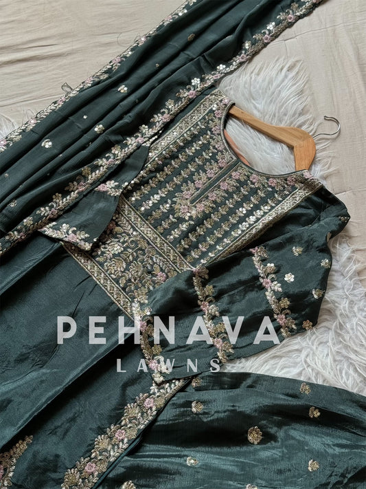 Chinnon embroidered ready to wear  with wide palazzos