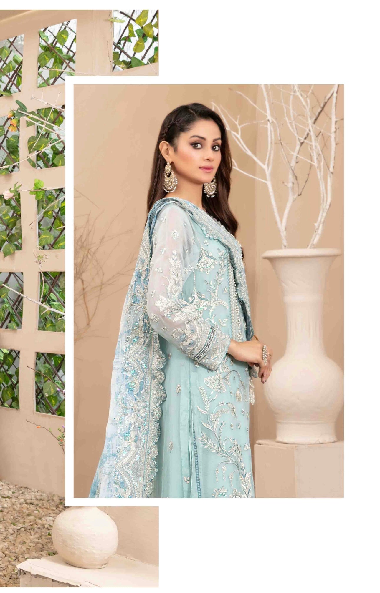 Pure chiffon embroidered semi stitch-06