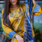 Embroidered cotton suit with chiffon dupatta -3229