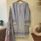 Pakistani embroidered suit with muslin dupatta-1002(N)