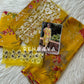 Printed casual suit with chiffon dupatta-fr yellow