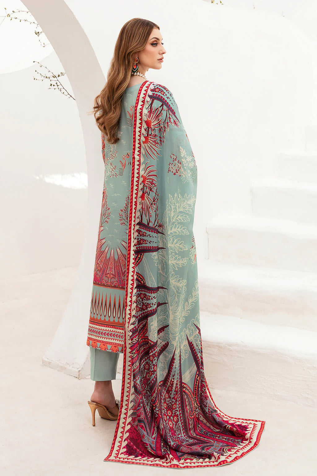 Lawn embroidered suit-G-209