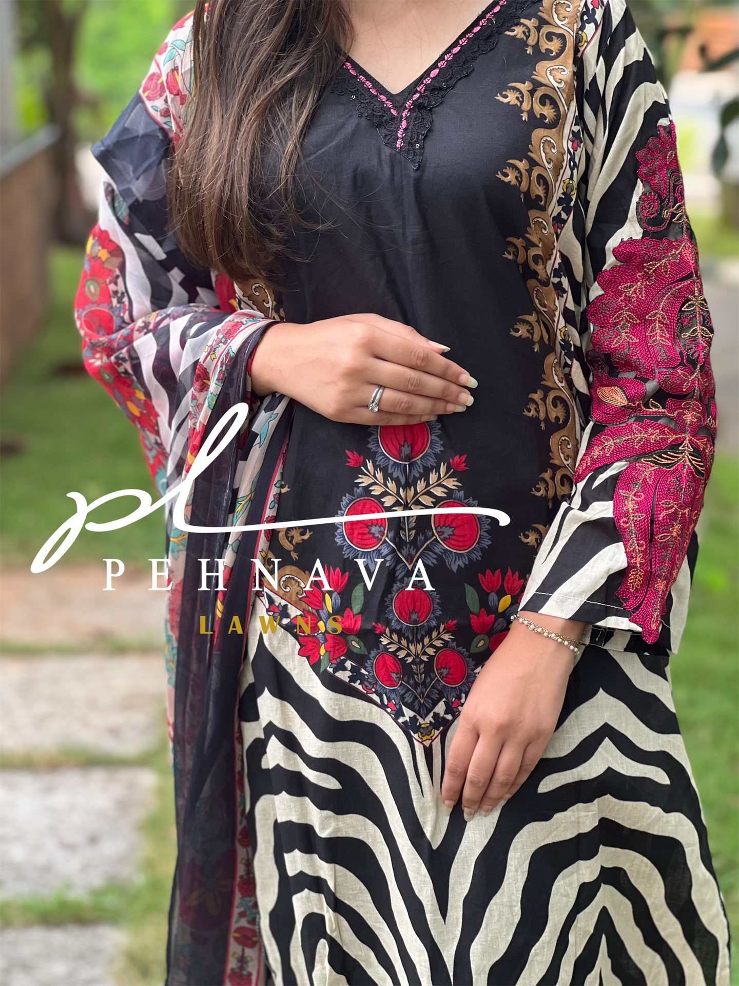 Printed casual suit-3319