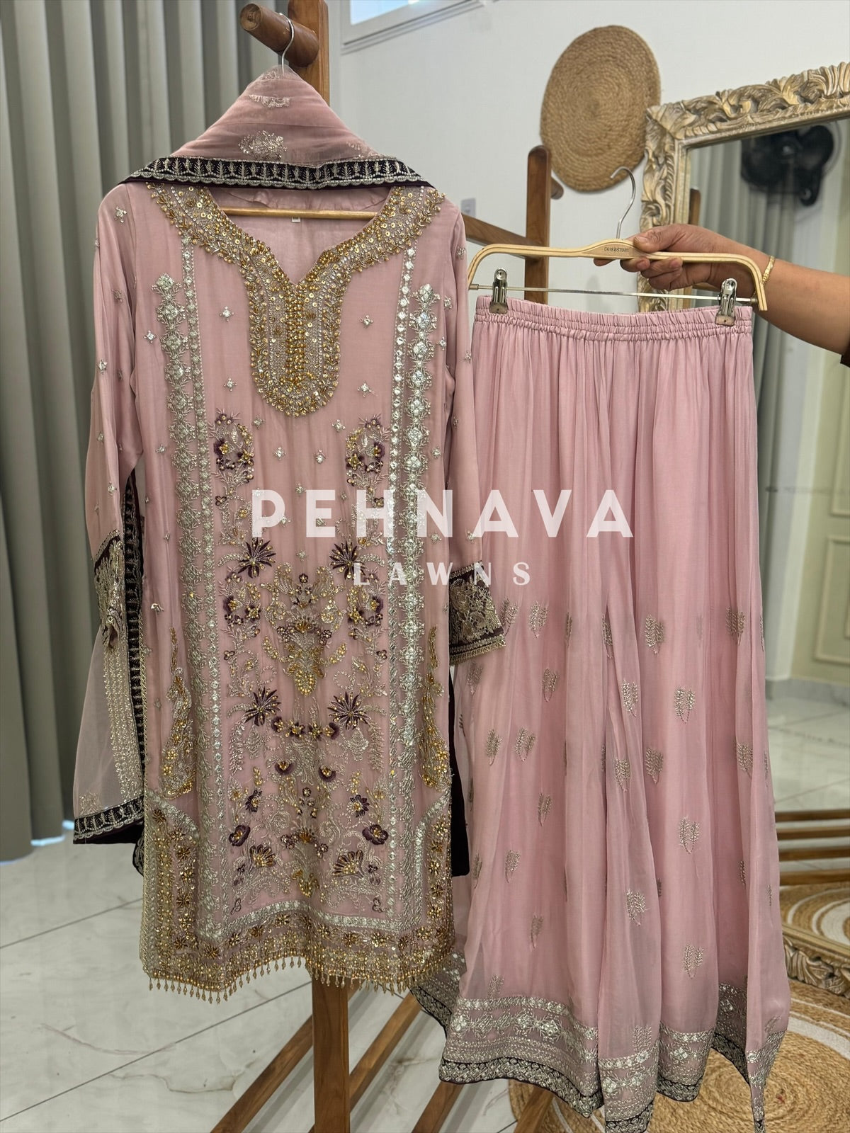 Gorgeous Heavy Hand worked Suit-18(Free size upto 40)