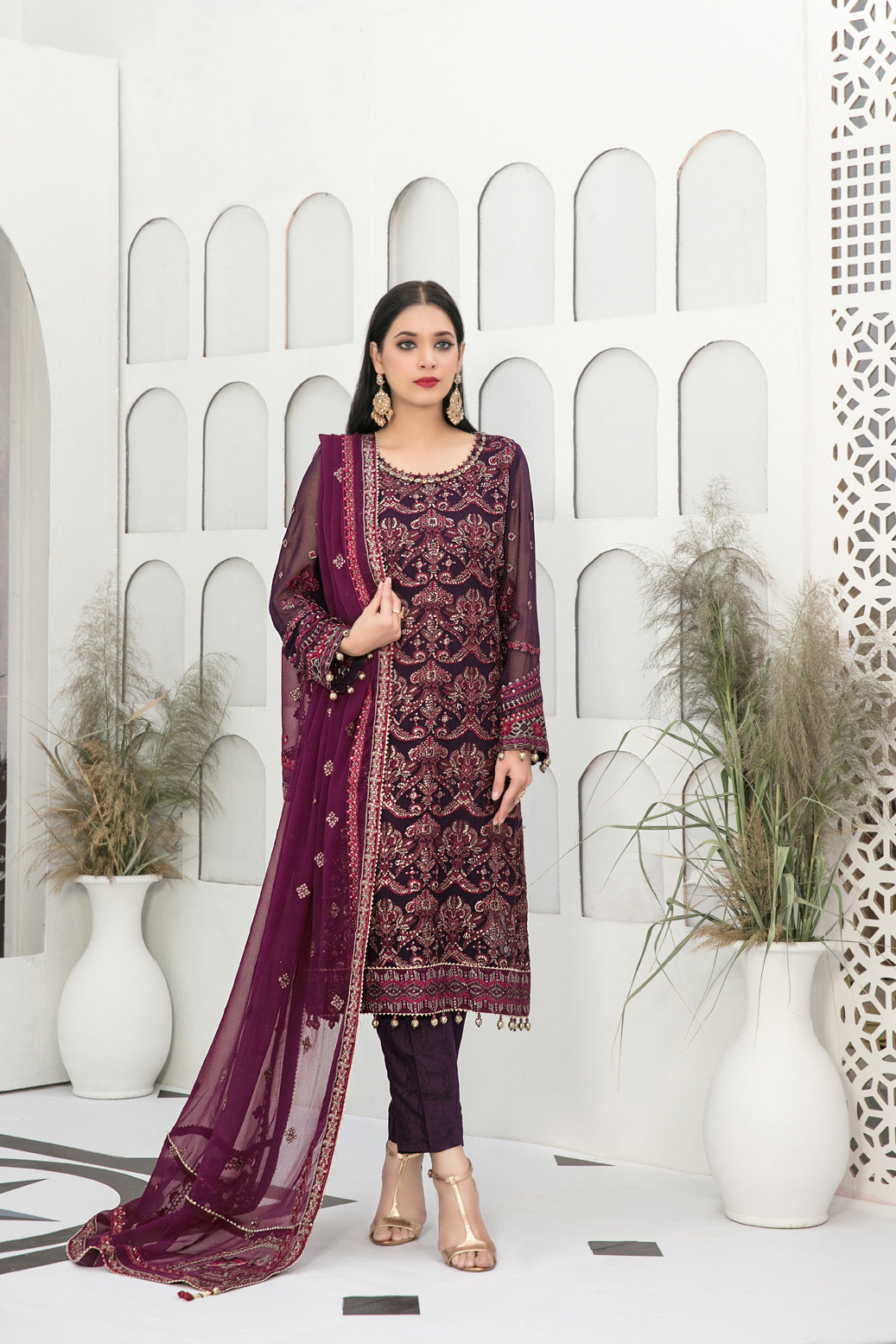 Georgette embroidered party wear-1585