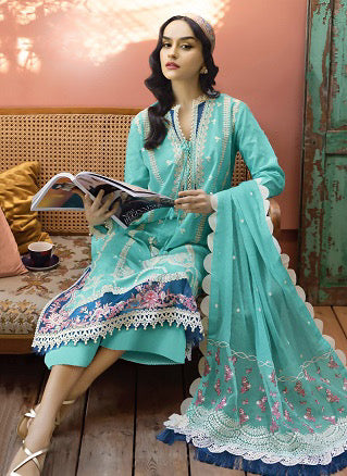 Cotton heavy  embroidered semi stitched suit-3821