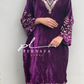 Embroidered velvette suit -purple