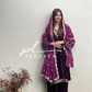 Embroidered velvette suit -purple