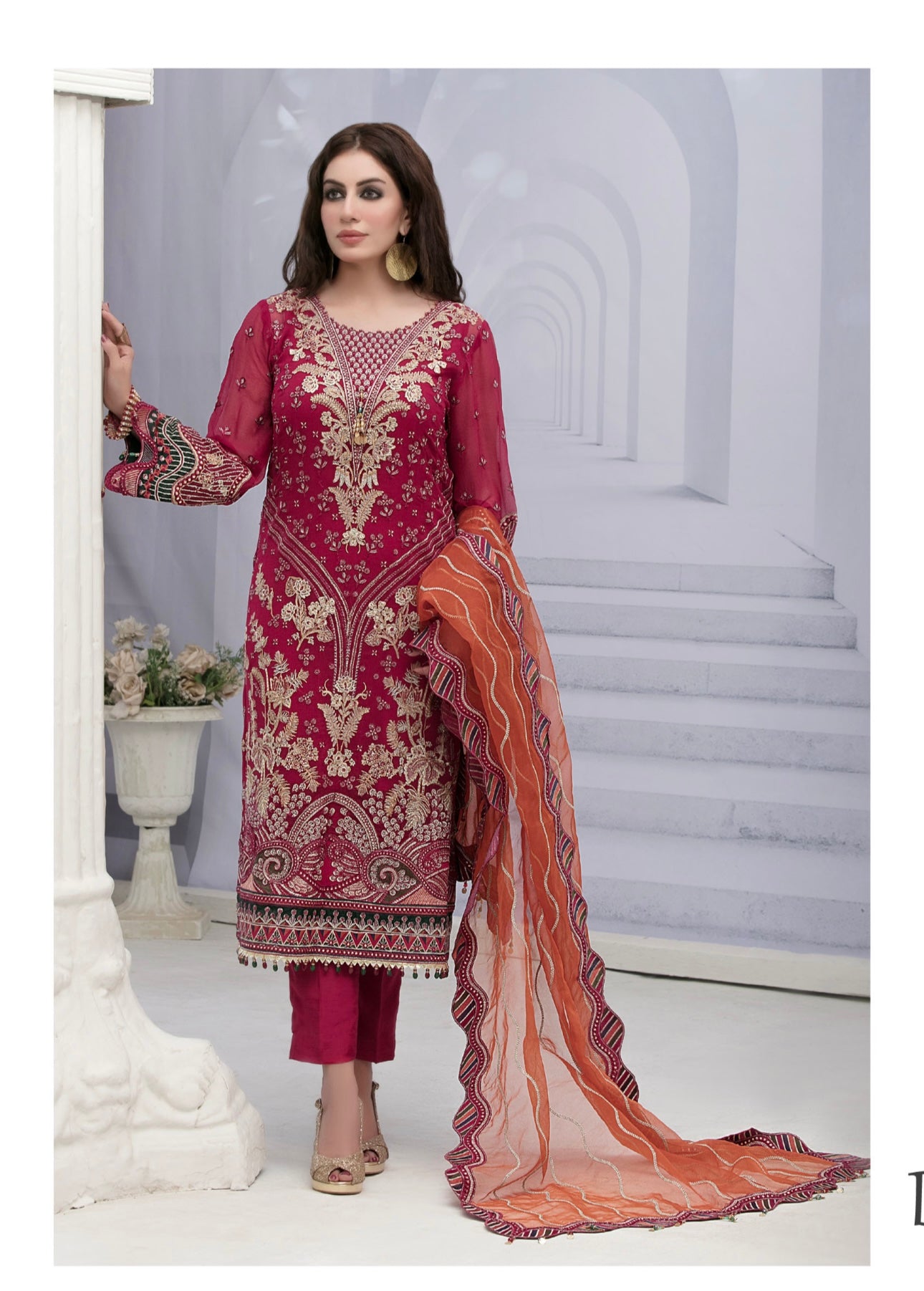 Pure chiffon semi stitched suit-2