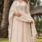 Tissue pleated suit with tissue scalloped dupatta