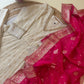 Silk anarkali suit with banarsi woven dupatta-4329