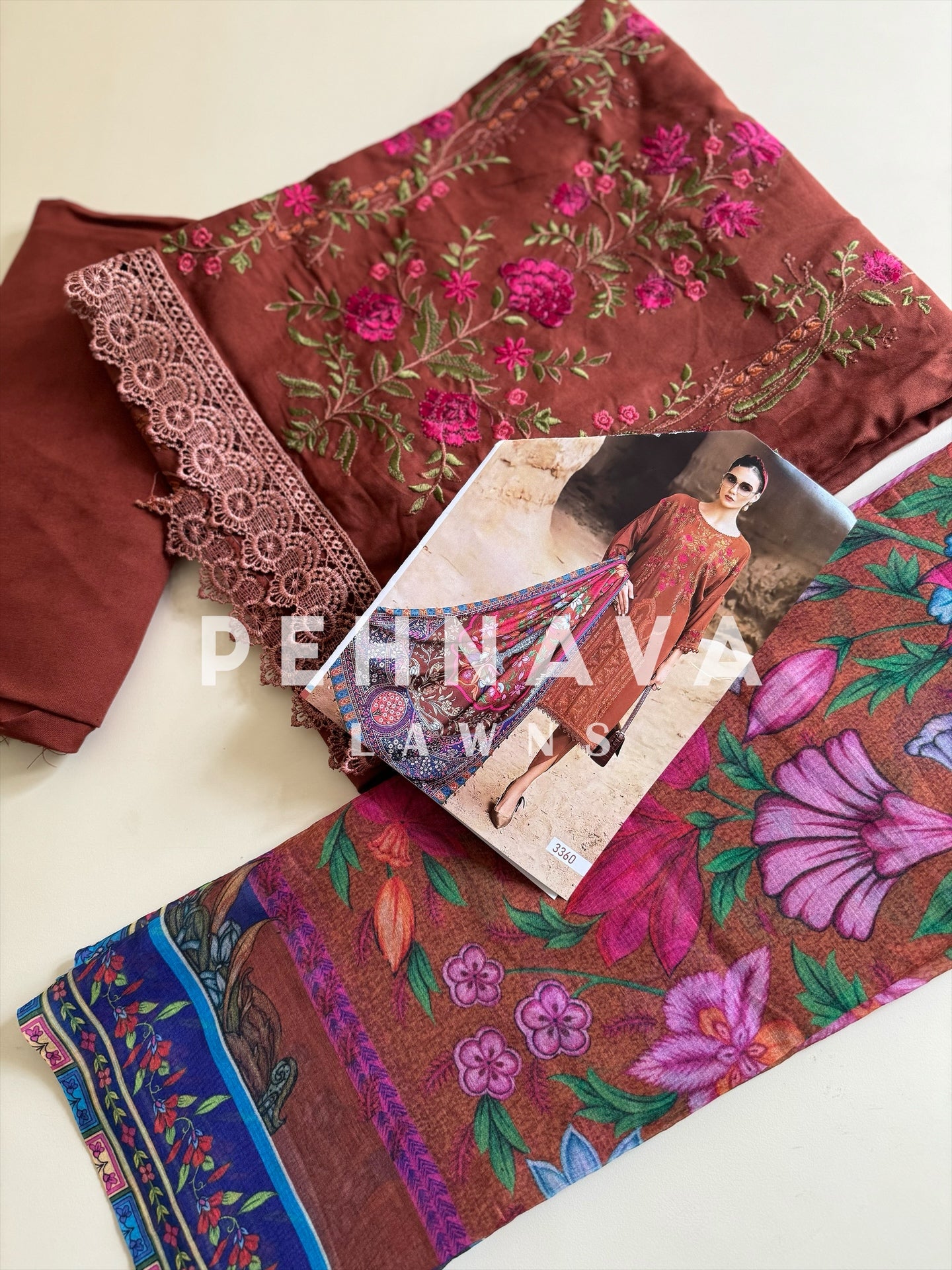 Rayon embroidered casual wear-3360