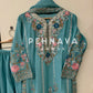 Chinnon embroidered ready to wear suit with wide palazzos-3 color options