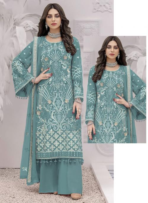 Georgette embroidered party wear-1566